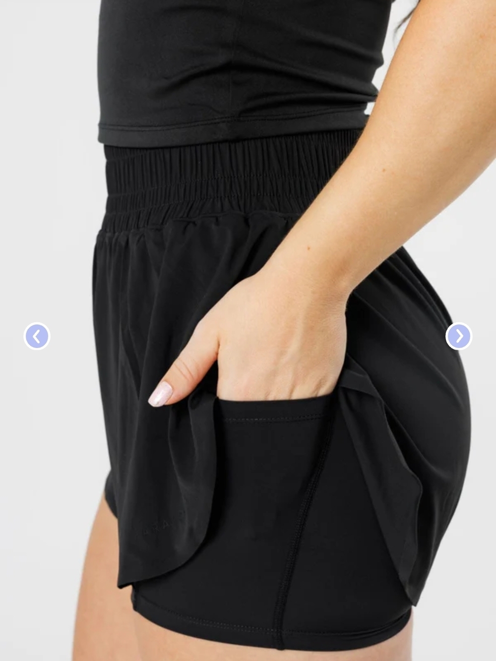 PARAGON Black Layered Athletic Shorts with Inner Compression